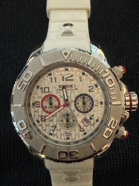 KYBOE! Unisex Giant 48 White Silicone Chronograph Watch